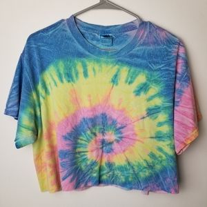 Tie dye cut off crop top